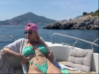 Taxi Driver In Riding Topless On Boat Taxi. Surprise For Driver